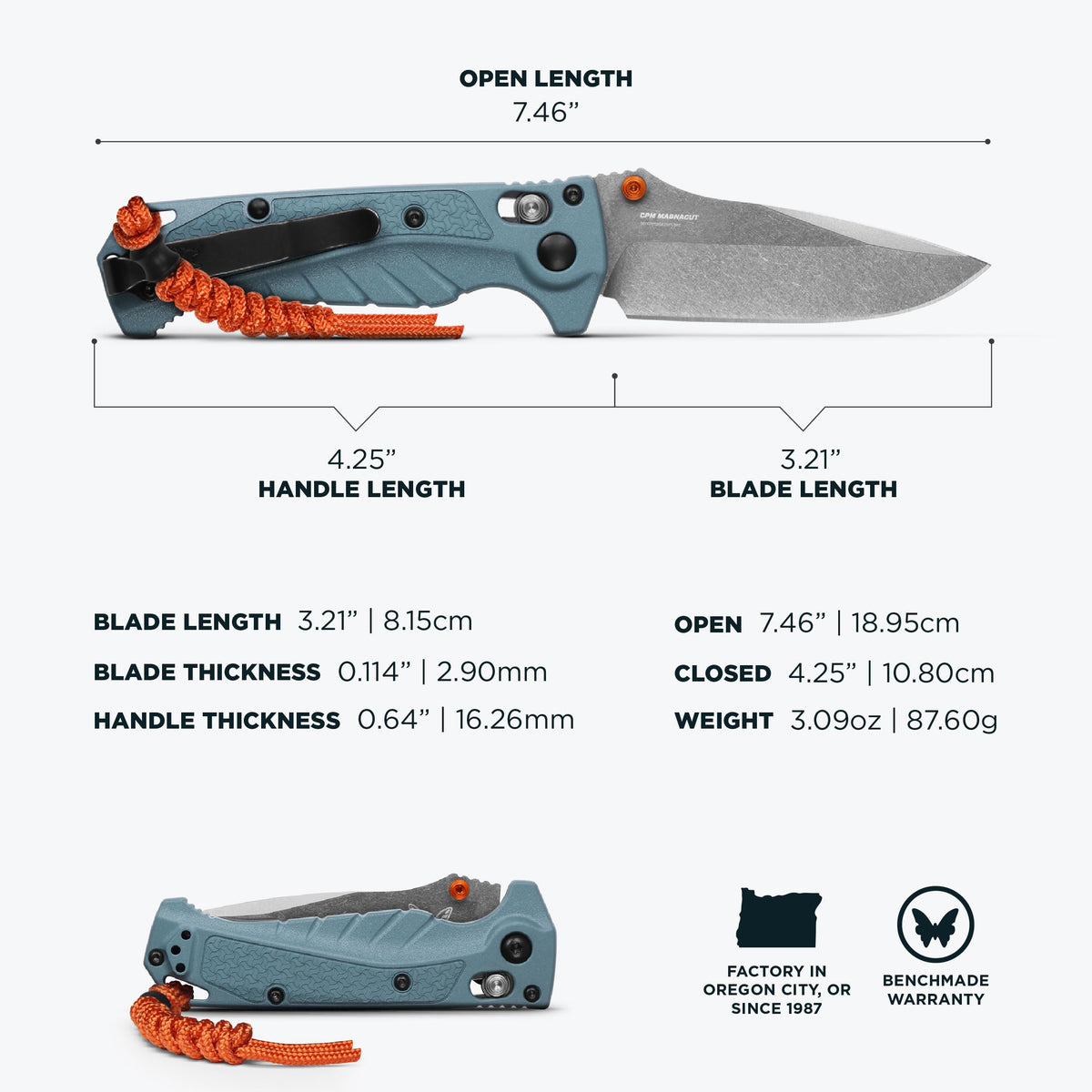 Benchmade Mini Adira Outdoor knife springs close-up showing corrosion resistance