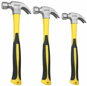 Benchmark 20 oz claw hammer with fiberglass handle for durable framing.