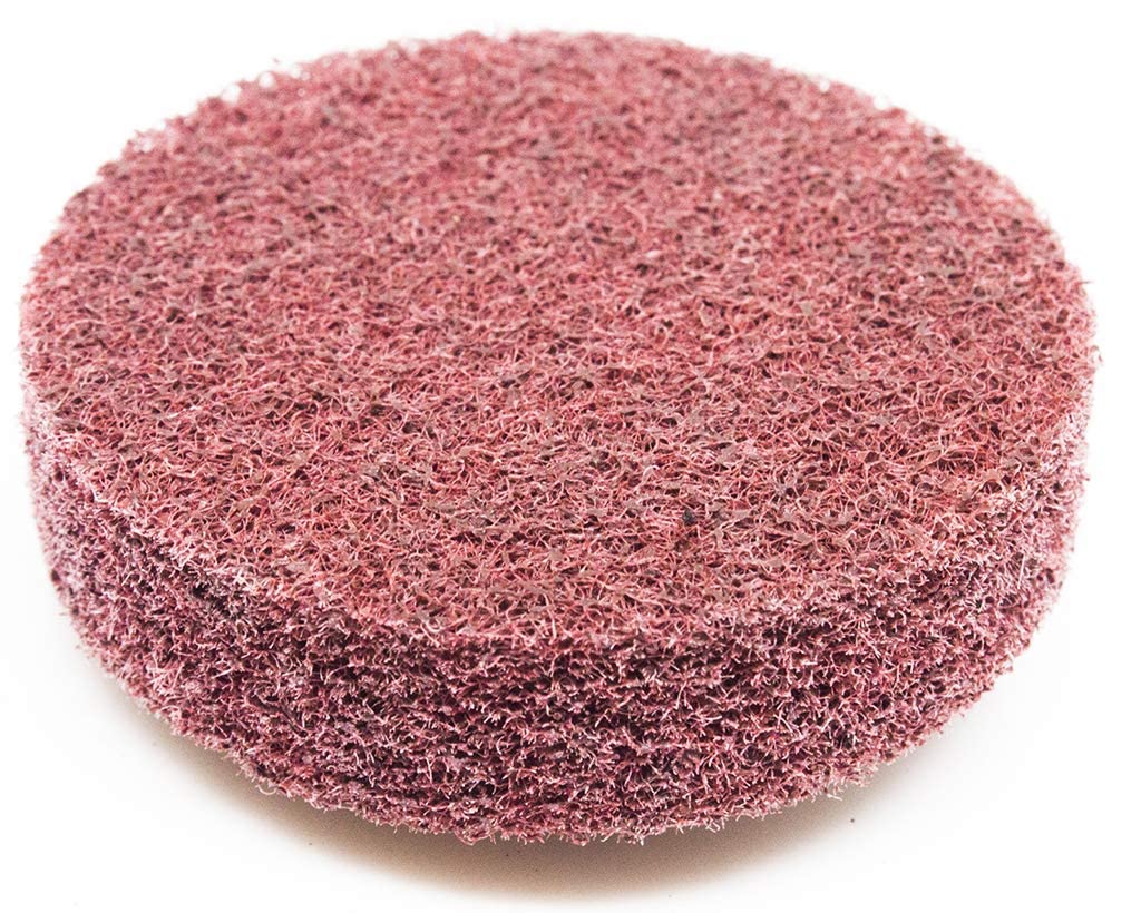 Benchmark Abrasives deburring and blending disc for drills and grinders, maroon fine.