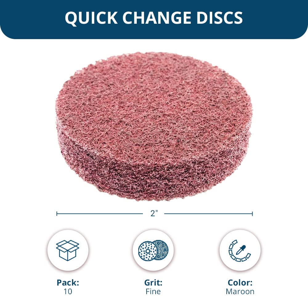 Benchmark Abrasives die grinder compatibility disc, 2in, quick-change, maroon fine.