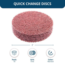 Benchmark Abrasives die grinder compatibility disc, 2in, quick-change, maroon fine.