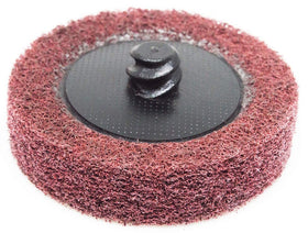 Benchmark Abrasives 2in sanding disc for paint stripping tasks, maroon fine finish.
