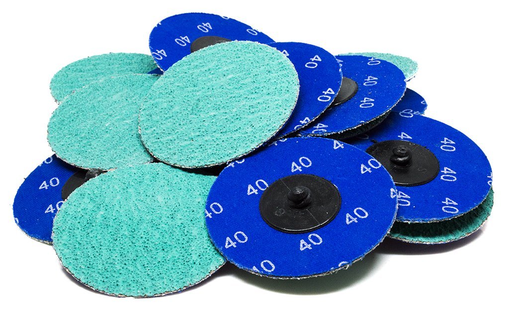 Benchmark Abrasives 3inch green zirconia quick-change disc for metal finishing and deburring.