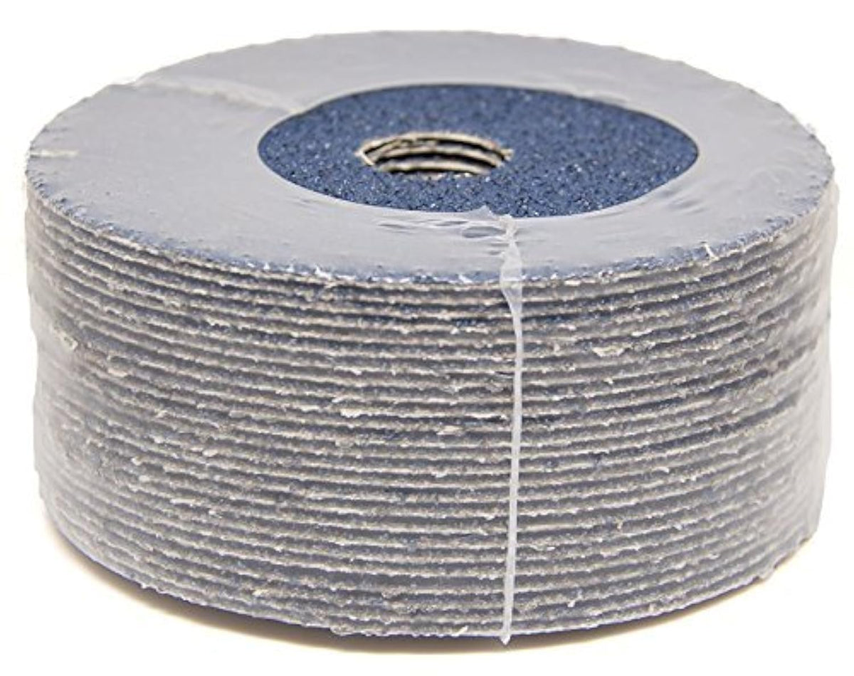 Benchmark Abrasives 5in sanding disc 36 grit zirconia, top view for smooth finishing