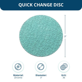Benchmark Abrasives twist-lock sanding disc suitable for deburring and prep work.