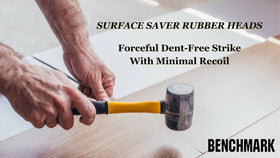 Benchmark rubber mallet 32oz head close-up for heavier, controlled impact