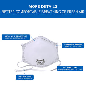 Benehal NIOSH N99 mask close-up nose clip adjustable feature