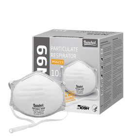 Benehal NIOSH N99 mask in package front view highlighting readiness for use