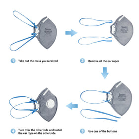 Cushioned nose bridge detail on benehal P95 mask ensures comfort