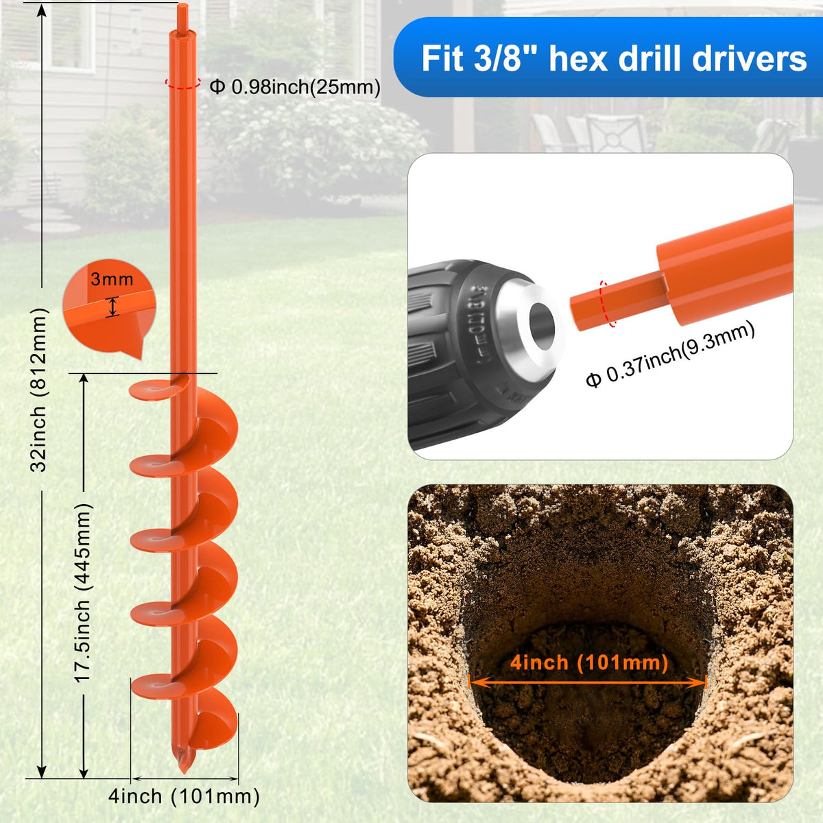 Bright orange coating improves visibility in grass and mulch