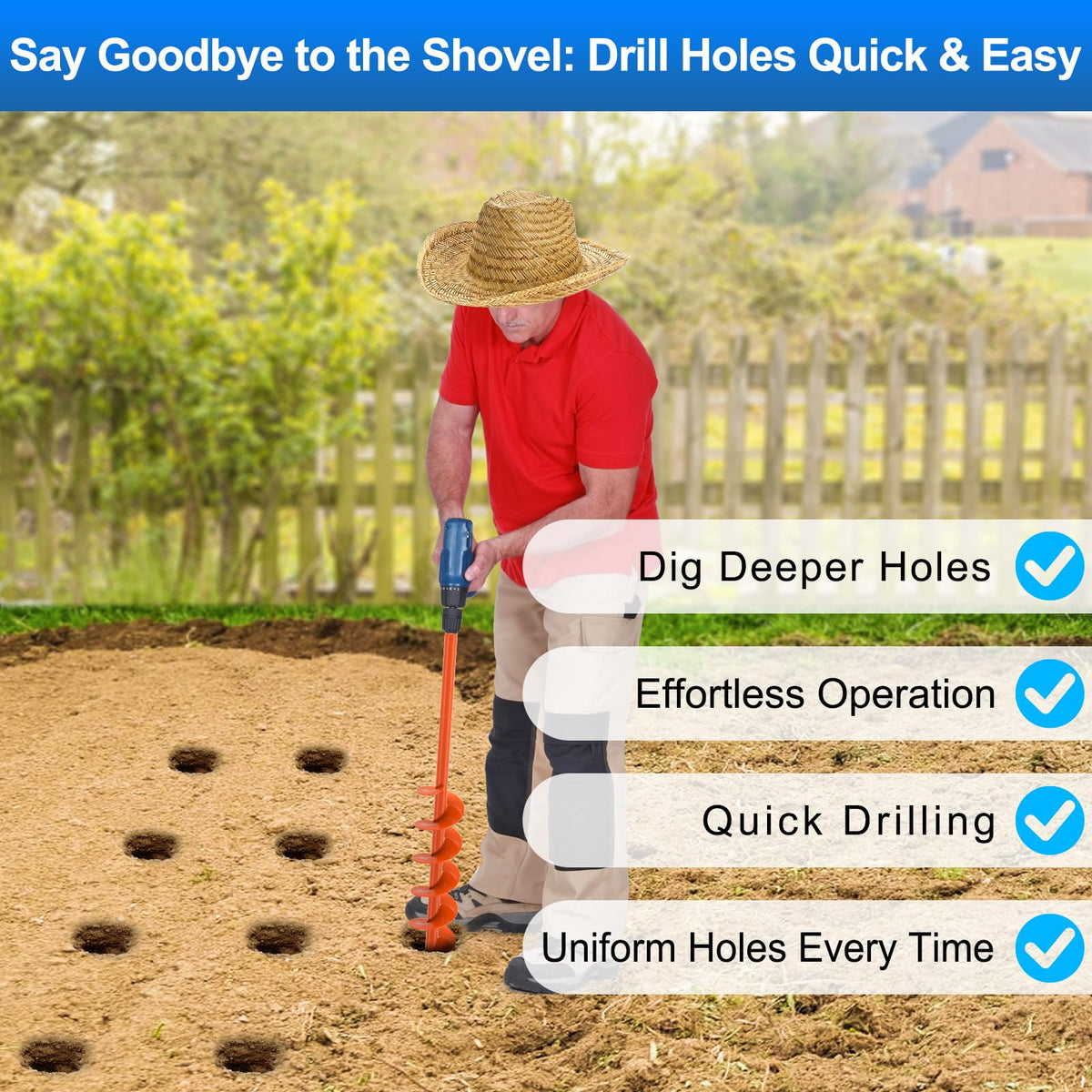 Spiral design auger guiding soil smoothly for easier digging
