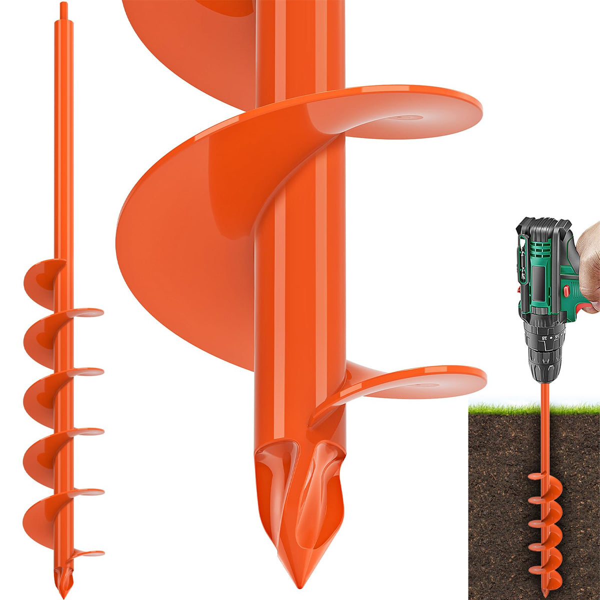 BeneLabel upgraded auger drilling a deep, clean hole for posts and planting