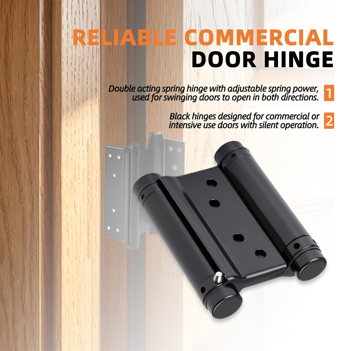 BENERAY 3-inch double-action hinges side profile showing compact design