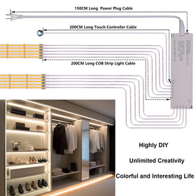BENLUN 12V 100W power supply powers multiple strips safely.