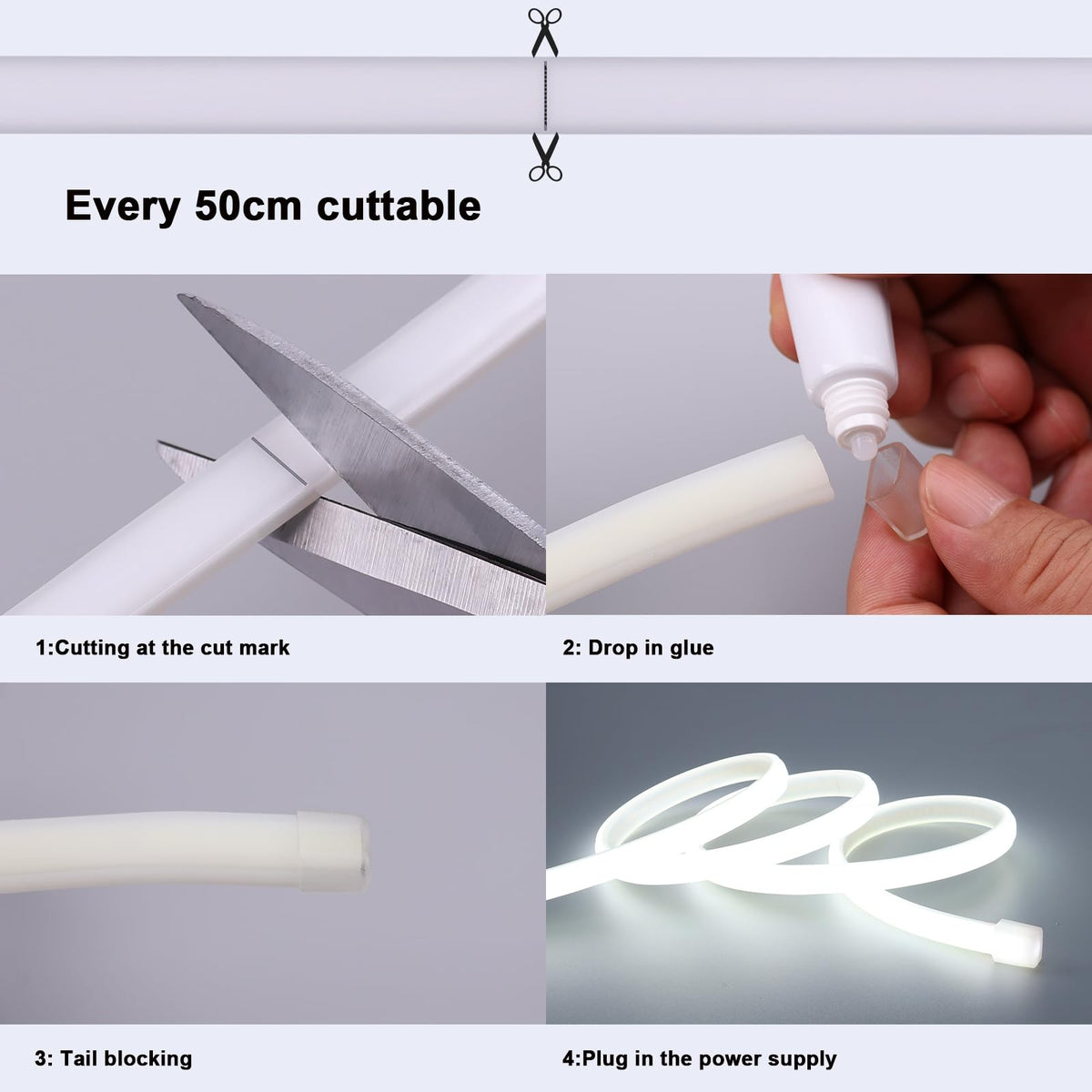 BENLUN COB LED strip with 180 degree beam for wide coverage