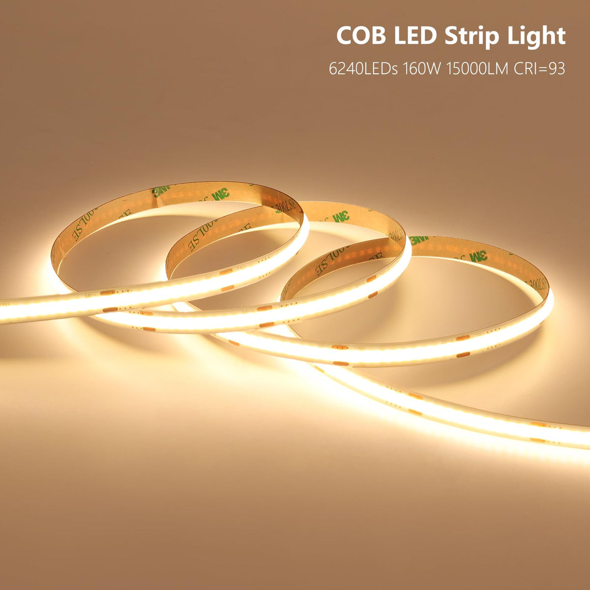 BENLUN 24V COB LED strip 32.8ft roll ready for quick setup.