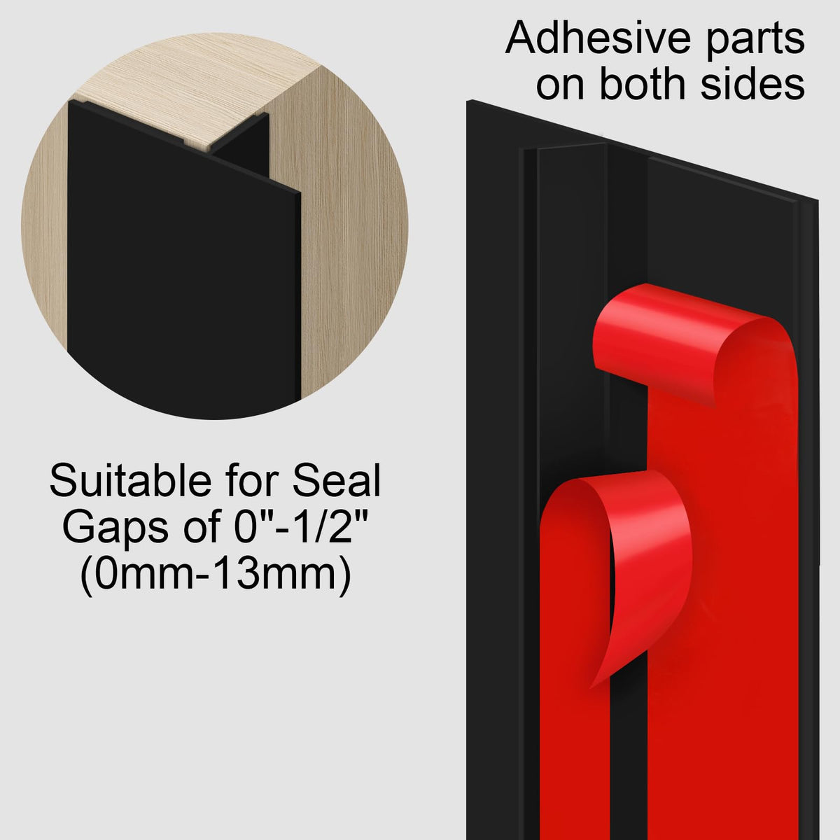 Benory door-window seal closeup shows flexible silicone for gap coverage.
