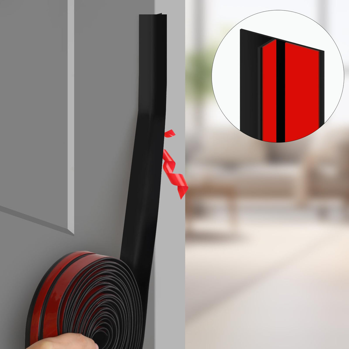 Benory silicone draft stopper offering durable seal against dust and temperature changes.