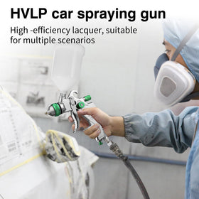 Bentohkle green nozzle 14mm for broad automotive panels and furniture coatings.