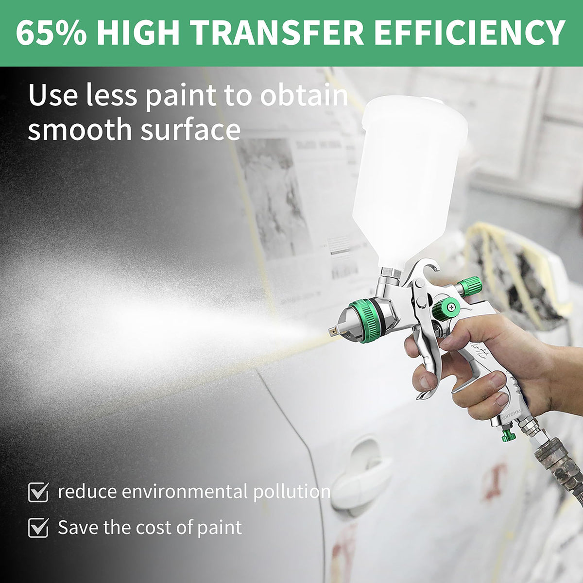 Bentohkle green nozzle 17mm enables faster coverage on walls and large surfaces.