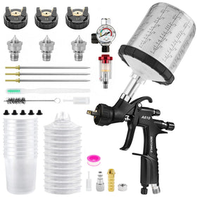 BENTOHKLE R500 LVLP spray gun with disposable cups for automotive finishes.