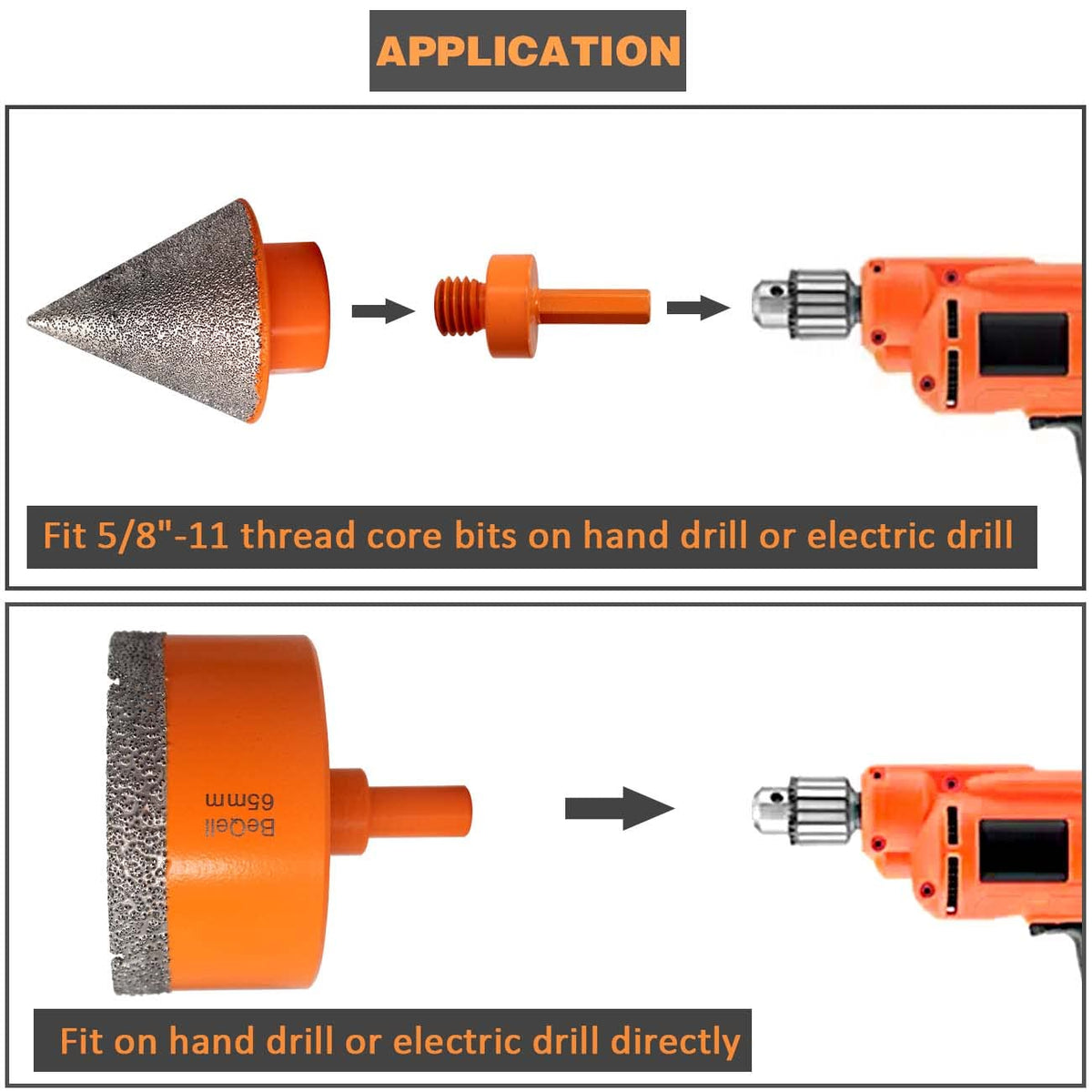 BeQell 5/8-11 thread adapter for easy grinder compatibility