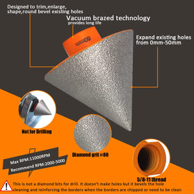 BeQell tile-edge finishing close-up highlights grit for precise work