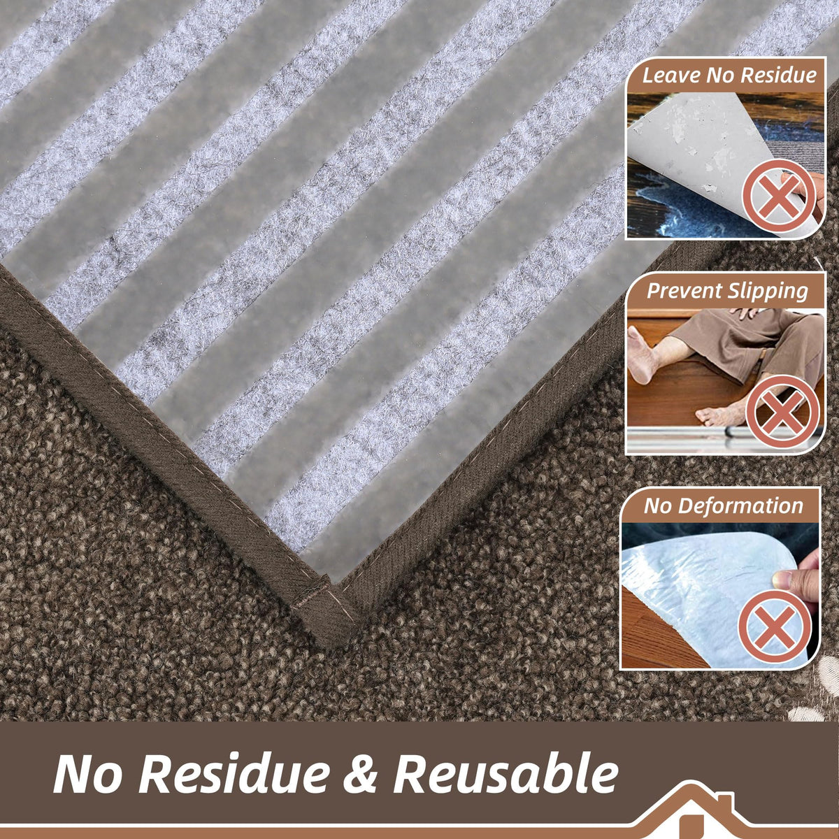 BEQHAUSE machine washable stair mats simplify cleaning and maintenance.