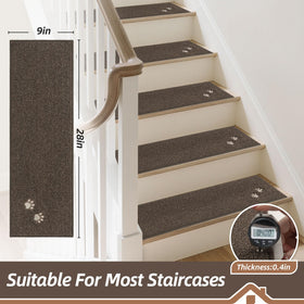 BEQHAUSE non-slip backing keeps stairs stable and prevents shifting.