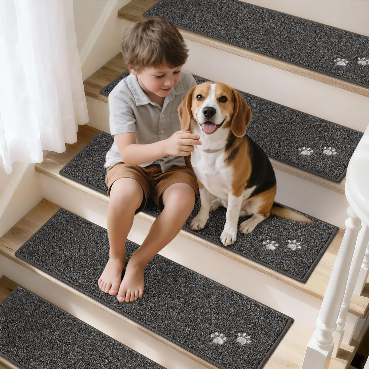 BEQHAUSE stair treads Charcoal fits 9x28 inch stairs
