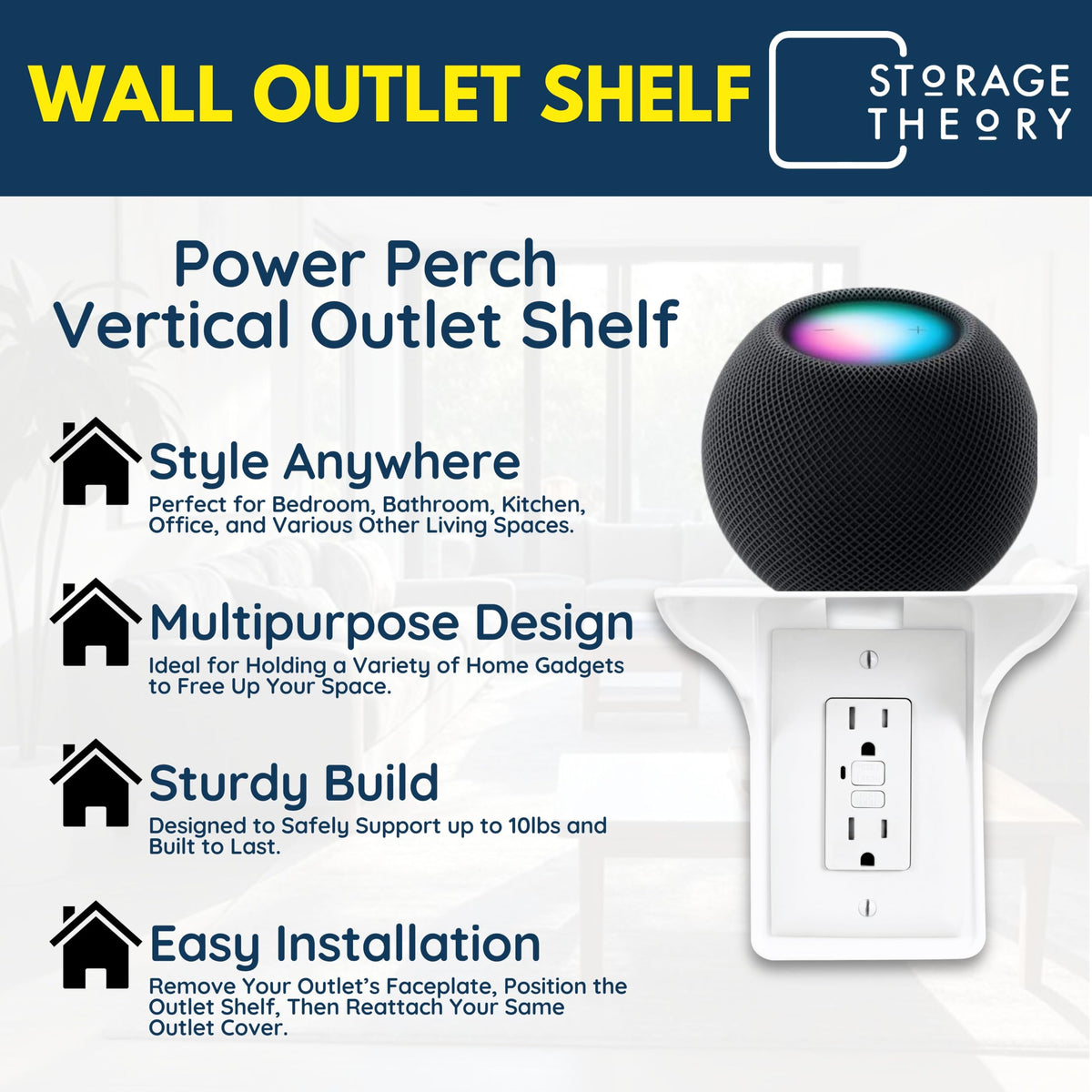 BeraTek Power Perch in bathrooms keeps toothbrushes off counters.