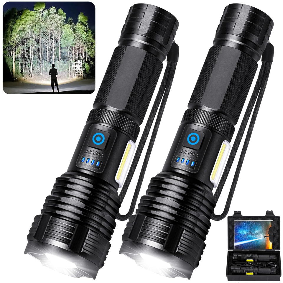 BERCOL 2-pack flashlights illuminate both indoor and outdoor spaces clearly
