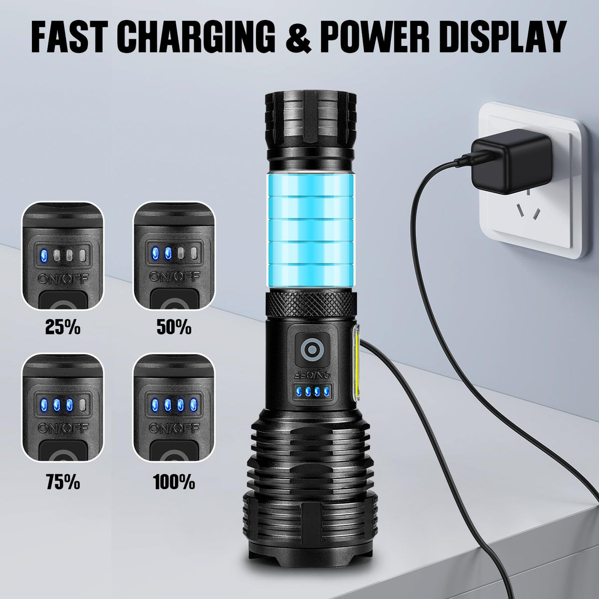 BERCOL USB charging port highlight quick 3–5 hour recharge.