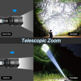 BERCOL flashlight long-range beam reaching distant objects up to 3280 feet