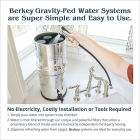 Berkey authentic Black Berkey Element provides up to 6,000 gallons of purified water.