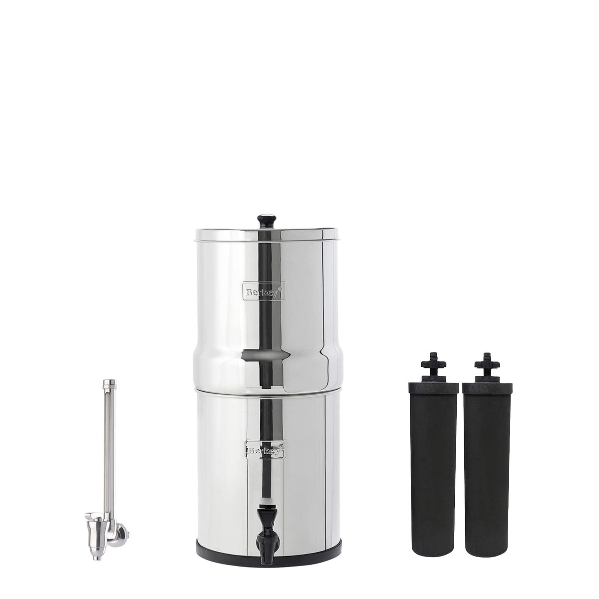 Berkey Big Berkey system front view on kitchen counter for clean, tasty water