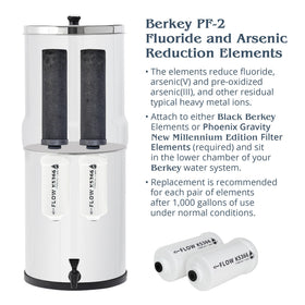 PF-2 elements in use with Black Berkey for enhanced water filtration.