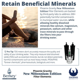 Phoenix elements pass through minerals while filtering contaminants in water