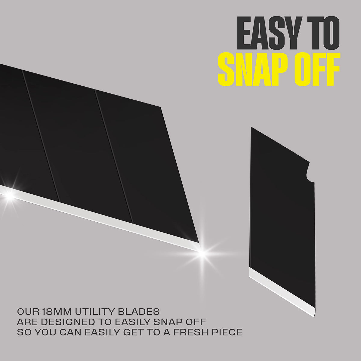 Berkling 18mm blades smooth-cutting across cardboard and materials.