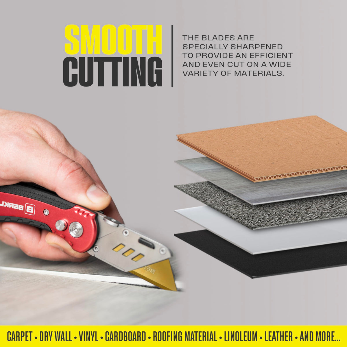 Berkling bulk dispenser enables fast, safe blade swaps during projects.