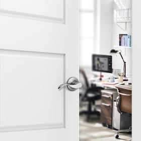 Berlin Modisch Classic Series satin nickel lever, close-up detail shows finish
