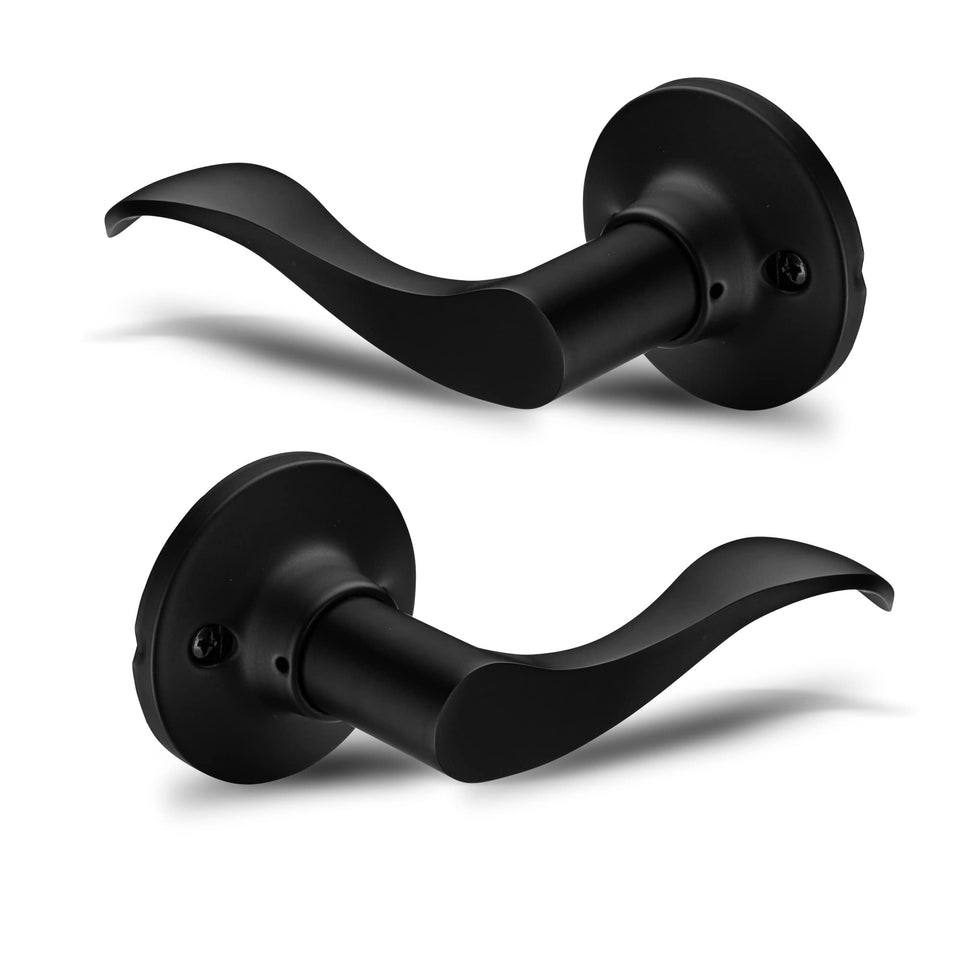 Berlin Modisch dummy lever door handle front view in iron black finish for closet doors