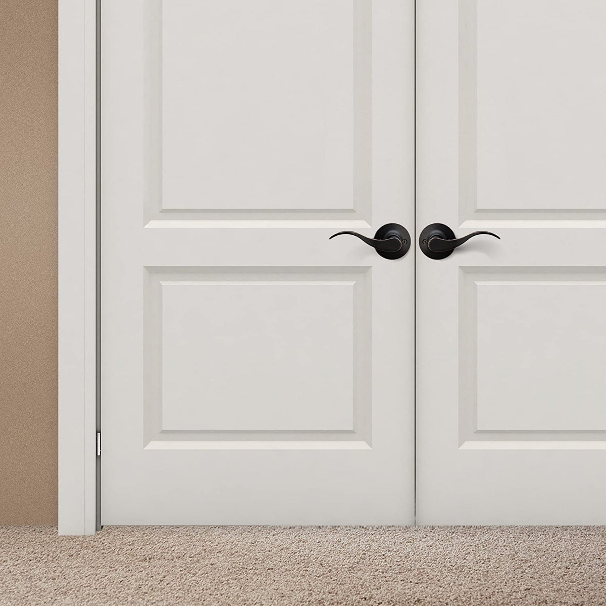Berlin Modisch dummy lever door handle side profile in iron black for minimalist interiors