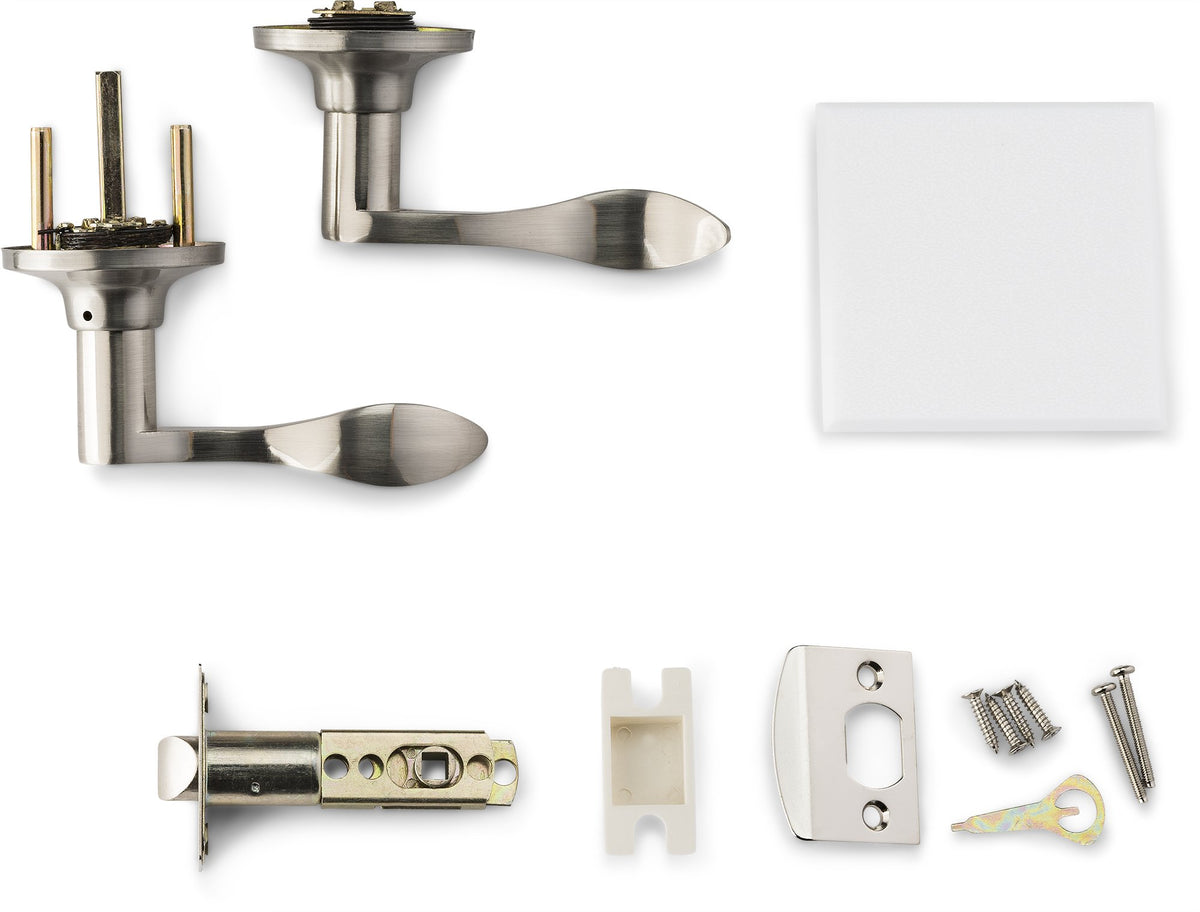 Berlin Modisch lever with latch and square striker detail for secure fit