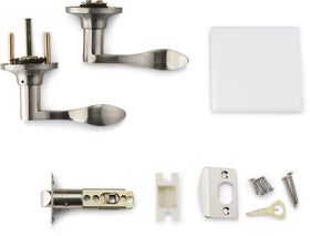 Berlin Modisch lever with latch and square striker detail for secure fit