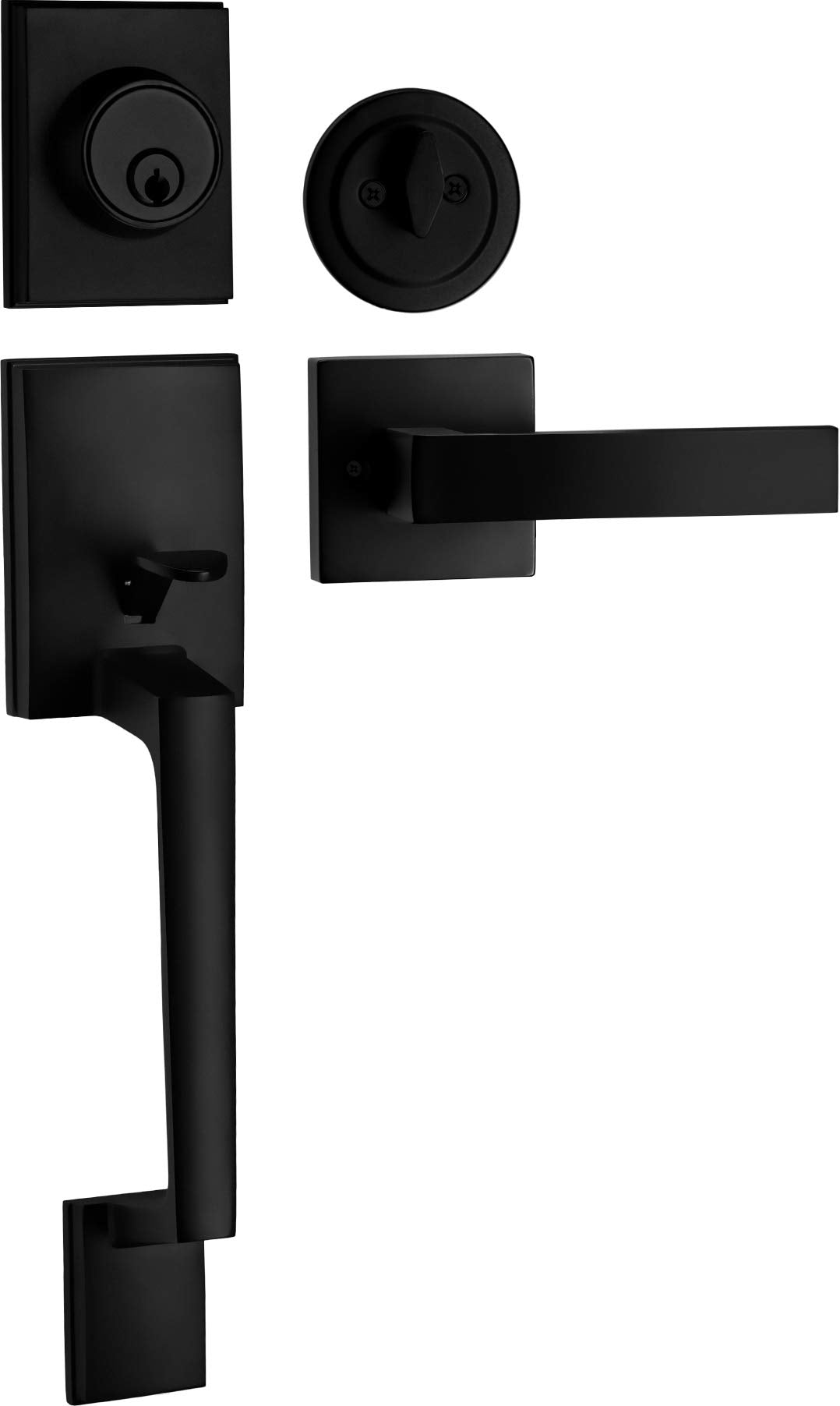 Berlin Modisch single cylinder lever handleset for front door with iron black finish