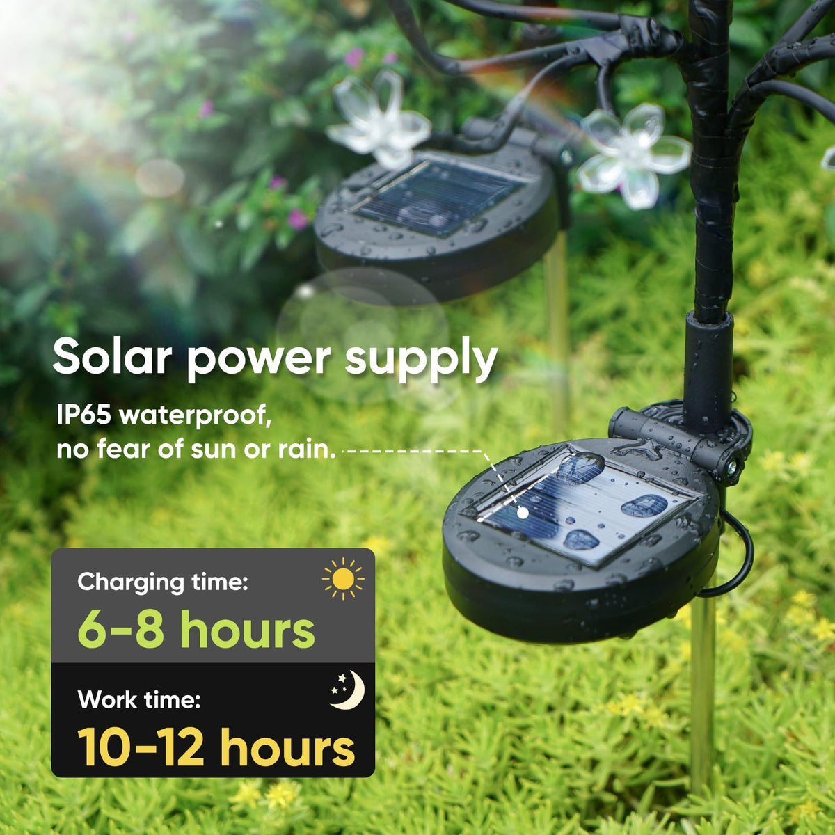 BERNGI lights twinkle mode create festive atmosphere for garden evenings.