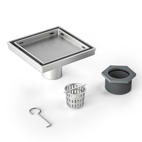 Bernkot drain packaging includes mounting accessories for quick setup.