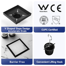 Bernkot 2-in-1 grate option enables tile integration for a discreet drain