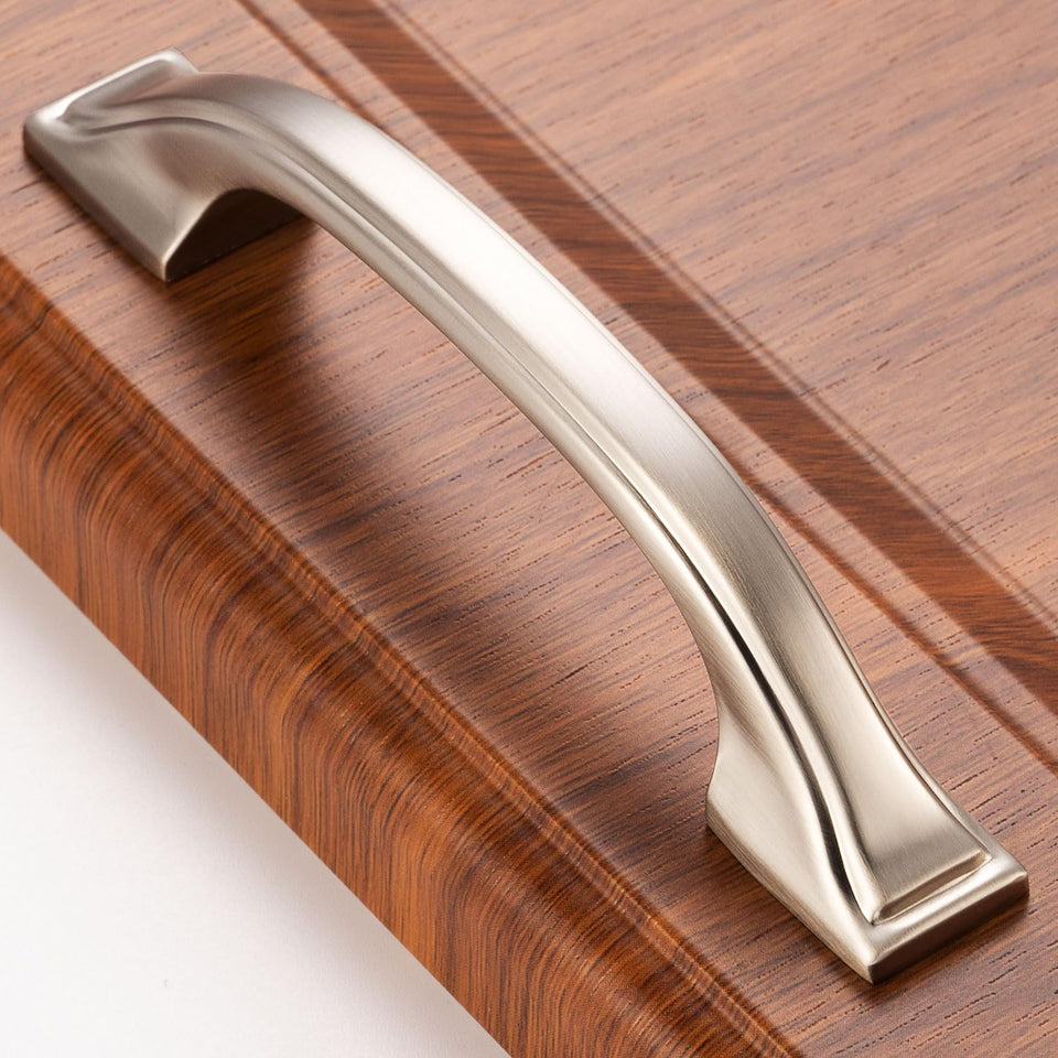 BEROSSA brushed nickel cabinet pulls 3-inch front view; durable solid metal with smooth operation.